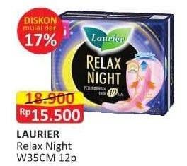 Promo Harga Laurier Relax Night 35cm 12 pcs - Alfamart