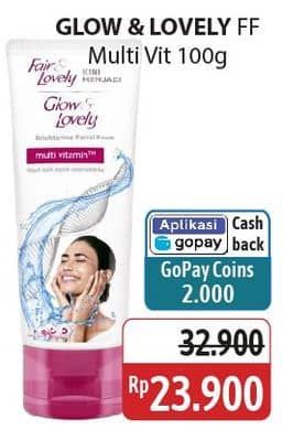 Promo Harga Glow & Lovely (fair & Lovely) Facial Foam Brightening Multi Vitamin 100 gr - Alfamidi