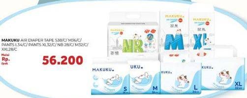 Promo Harga Makuku Air Diapers Tape S38, M36/ Pants L34/ Pants Xl32/ NB28/ M32/ XXL28  - Carrefour