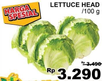 Promo Harga Lettuce Sayur Head per 100 gr - Giant