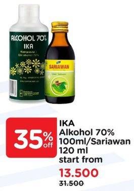 Promo Harga IKA Alkohol 70% 100ml / Sariawan 120ml  - Watsons