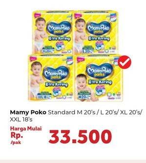 Promo Harga Mamy Poko Pants Xtra Kering L20, XL20, M20, XXL18 18 pcs - Carrefour