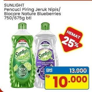 Promo Harga Sunlight Pencuci Piring Jeruk Nipis 100, Biocare Nature 675 ml - Indomaret