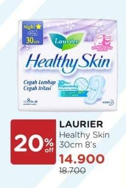 Promo Harga Laurier Healthy Skin Night Wing 30cm 8 pcs - Watsons