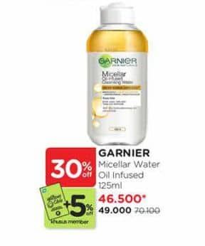 Promo Harga Garnier Micellar Water Oil-Infused 125 ml - Watsons