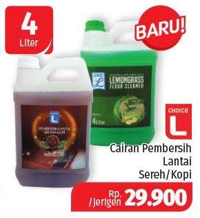 Promo Harga SAVE L Floor Cleaner Sereh, Kopi 4 ltr - Lotte Grosir