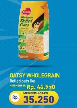 Promo Harga Oatsy Oatmeal Whole Grain Rolled Oats 1000 gr - Hypermart