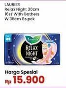 Promo Harga Laurier Relax Night 30cm, Gathers 35cm 8 pcs - Indomaret