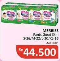 Promo Harga Merries Pants Good Skin XL16, M22, L20, S26 16 pcs - Alfamidi