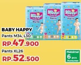 Promo Harga Baby Happy Body Fit Pants XL26 26 pcs - Yogya