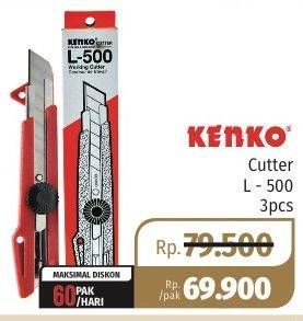 Promo Harga KENKO Cutter L-500 per 3 pcs - Lotte Grosir