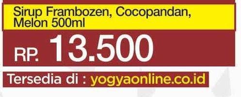 Promo Harga FREISS Syrup Cocopandan, Melon, Frambozen 500 ml - Yogya