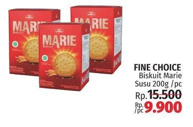 Promo Harga Fine Choice Marie Biscuit 200 gr - LotteMart