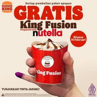 Promo Harga Gratis King Fusion Nutella  - Burger King