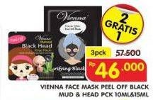 Promo Harga VIENNA Face Mask Peel Off Black Mud 15ml/Black Head 10ml  - Superindo