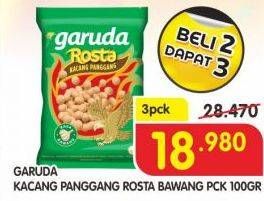 Promo Harga GARUDA Rosta Kacang Panggang Rasa Bawang per 3 pcs 100 gr - Superindo