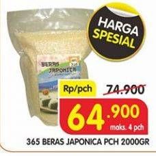 Promo Harga 365 Beras Japonica 2000 gr - Superindo