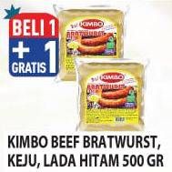 Promo Harga KIMBO Bratwurst Keju, Lada Hitam 500 gr - Hypermart