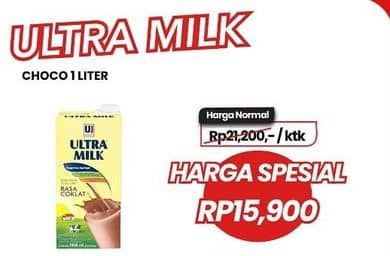 Promo Harga Ultra Milk Susu UHT Coklat 1000 ml - Carrefour