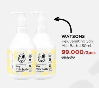 Promo Harga WATSONS Rejuvenating Soy Milk Bath per 3 botol 450 ml - Watsons