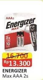 Promo Harga ENERGIZER Battery Alkaline Max AAA 2 pcs - Alfamart