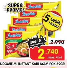 Promo Harga Indomie Mi Kuah Kari Ayam 72 gr - Superindo