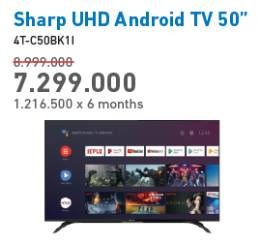 Promo Harga SHARP 4T-C50BK1I | Android UHD TV 50"  - Electronic City