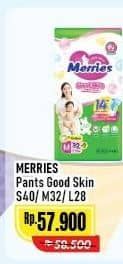 Promo Harga Merries Pants Good Skin S40, M32, L28 28 pcs - Alfamart