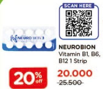 Promo Harga NEUROBION Vitamin Neurotropik Putih B1, B6, B12  - Watsons