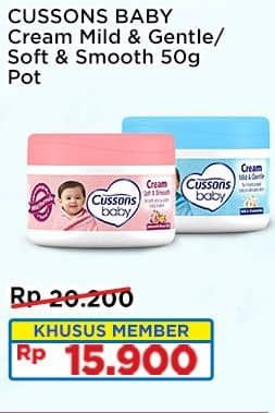 Promo Harga Cussons Baby Cream Mild Gentle, Soft Smooth 50 gr - Indomaret