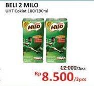 Promo Harga MILO Susu UHT per 2 box 180 ml - Alfamidi