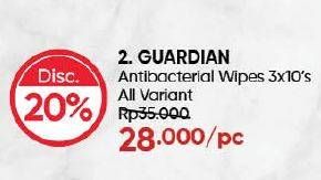 Promo Harga Guardian Protact Clean Antibacterial Wipes All Variants 10 pcs - Guardian
