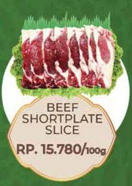 Promo Harga Beef Short Plate Slice per 100 gr - Yogya
