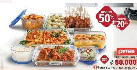 Promo Harga PYREX Eco Touch Rectangle 500 ml - LotteMart