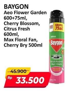 Promo Harga Baygon Insektisida Spray/Baygon Max Obat Nyamuk Aerosol    - Alfamart