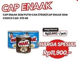 Promo Harga Cap Enaak Susu Kental Manis Putih, Cokelat 370 gr - Carrefour