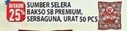 Promo Harga SUMBER SELERA Bakso Sapi SB, Premium, Urat, Serbaguna 50 pcs - Hypermart