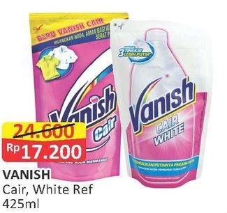 Promo Harga VANISH Penghilang Noda Cair White, Original 425 ml - Alfamart
