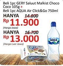 Promo Harga Gery Malkist+Aqua Air Mineral  - Alfamidi