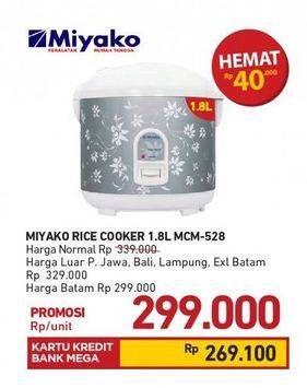 Promo Harga MIYAKO MCM 528 | Magic Com 1800 ml - Carrefour