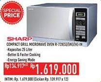 Promo Harga SHARP R-728(S)-IN | Stylish Designed Microwave Oven 25ltr K  - Hypermart