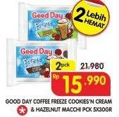 Promo Harga Good Day Coffee Freeze Cookies Cream, Hazelnut Machiato per 10 pcs 30 gr - Superindo