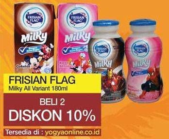 Promo Harga FRISIAN FLAG Susu UHT Milky Chocolate, Strawberry 180 ml - Yogya