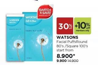 Promo Harga Round Facial Puff 80s / Square Puff 100s  - Watsons