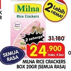 Promo Harga MILNA Rice Crackers All Variants 5 pcs - Superindo