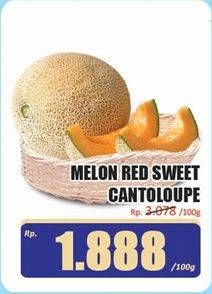 Promo Harga Melon Red Sweet Cantalope per 100 gr - Hari Hari