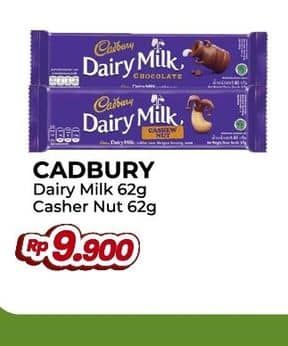 Promo Harga Cadbury Dairy Milk Original, Cashew Nut 62 gr - Yogya