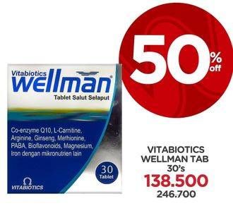 Promo Harga VITABIOTICS Wellman Tablet Salut Selaput 30 pcs - Watsons