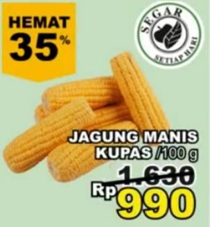 Promo Harga Jagung Manis Kupas per 100 gr - Giant