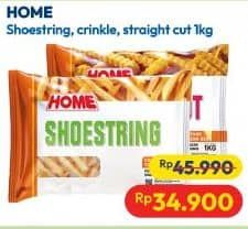 Promo Harga Home French Fries Shoestring, Crinkle Cut, Straight Cut 1000 gr - Hypermart